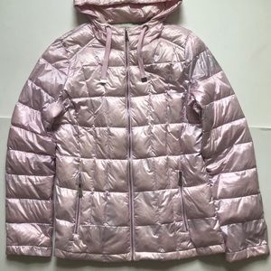 Calvin Klein Hooded Down dusty pink Puffer Coat